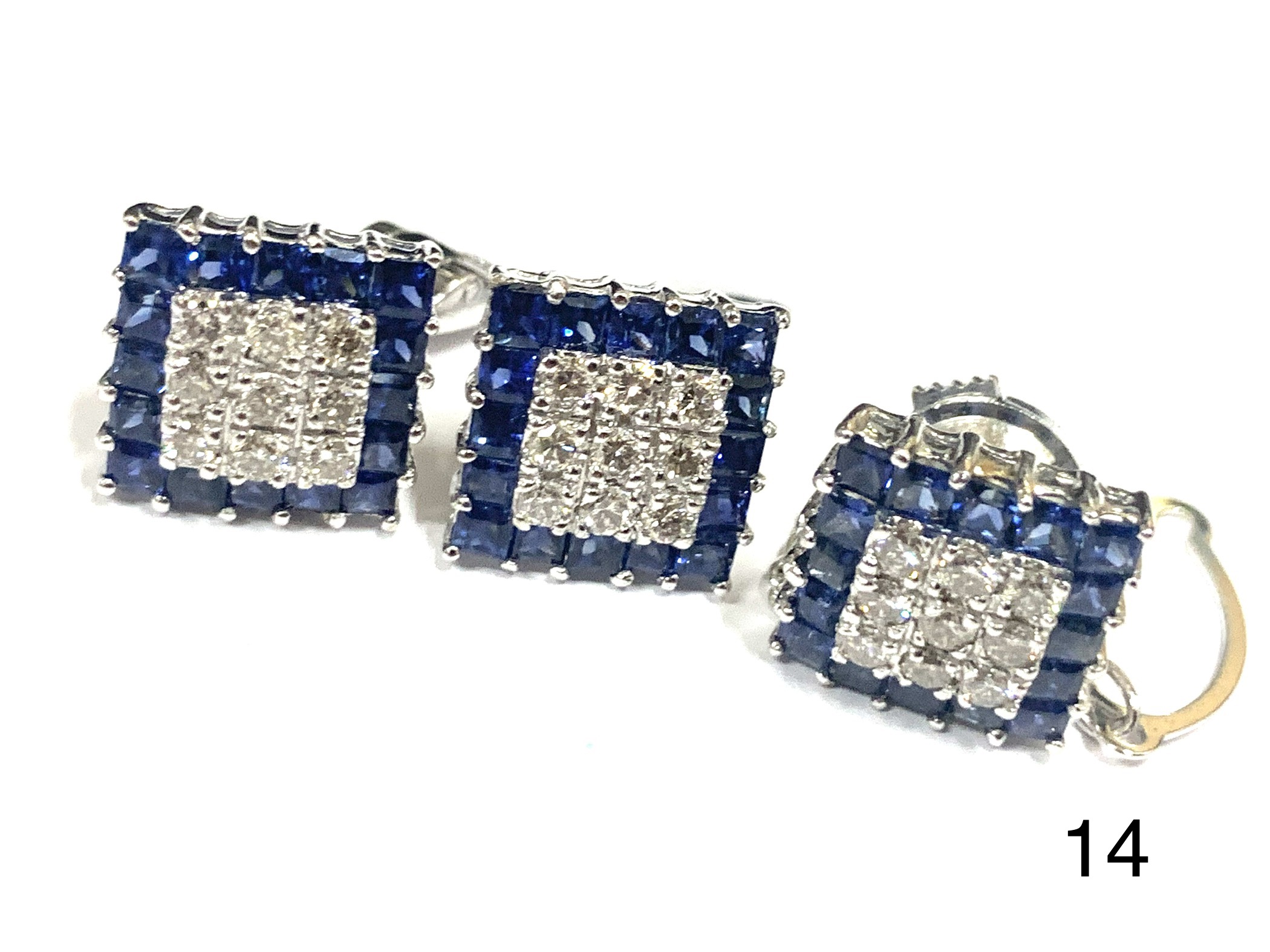 cufflinks/tie clip sapphire 18WG