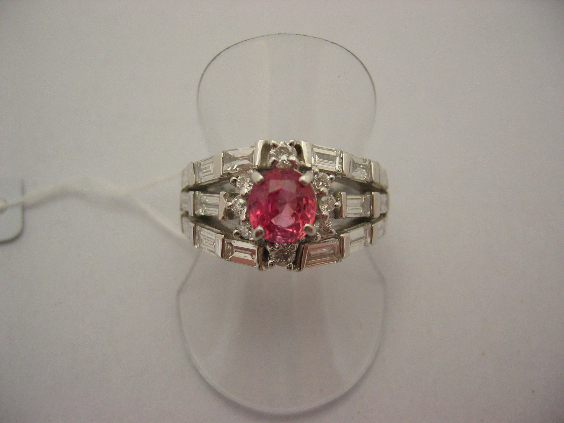 ring orange sapphire PT