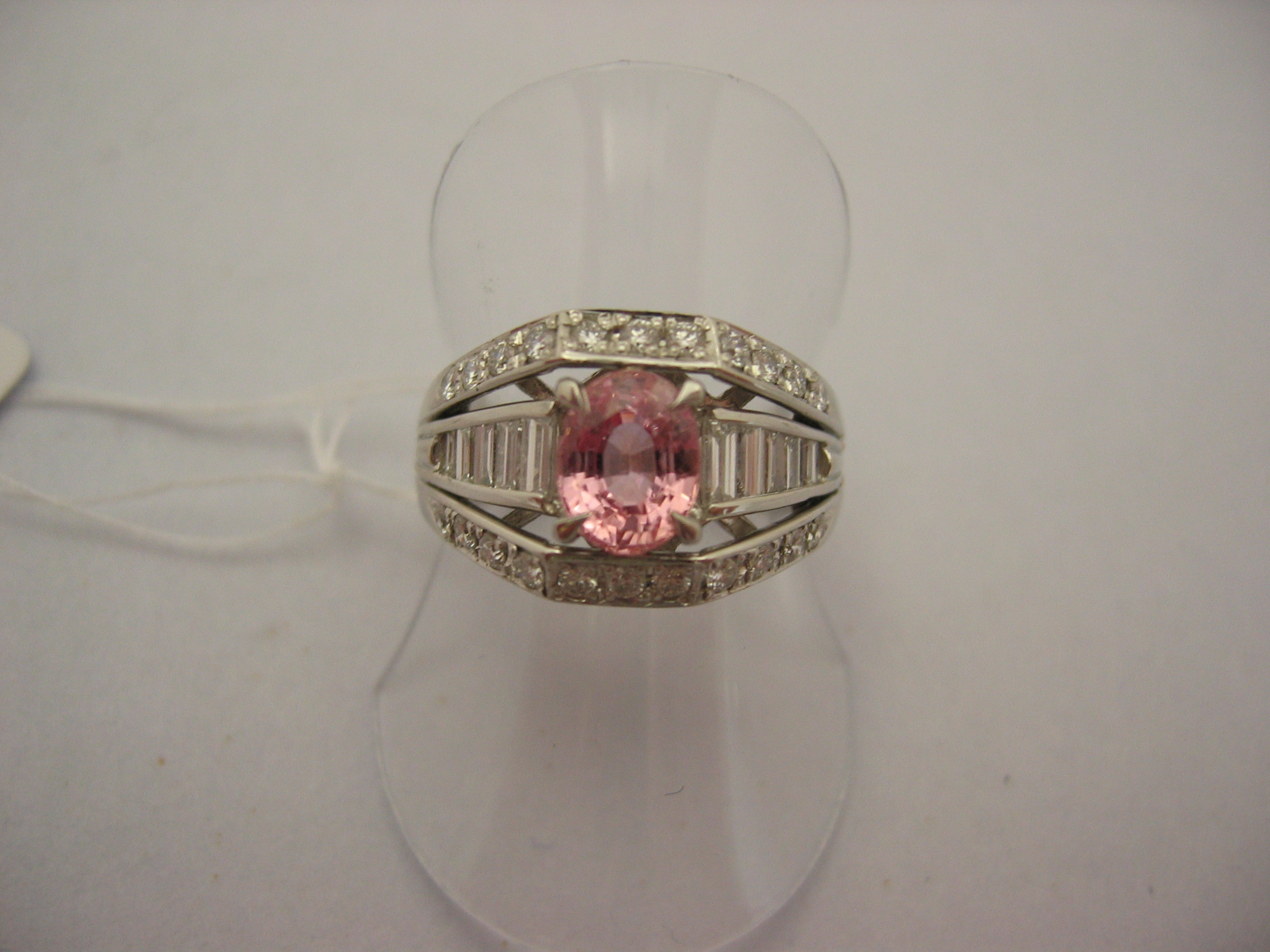 ring orange sapphire PT