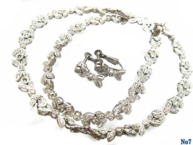 necklace/ear clips diamond PT