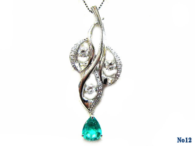 pendant necklace emerald PT