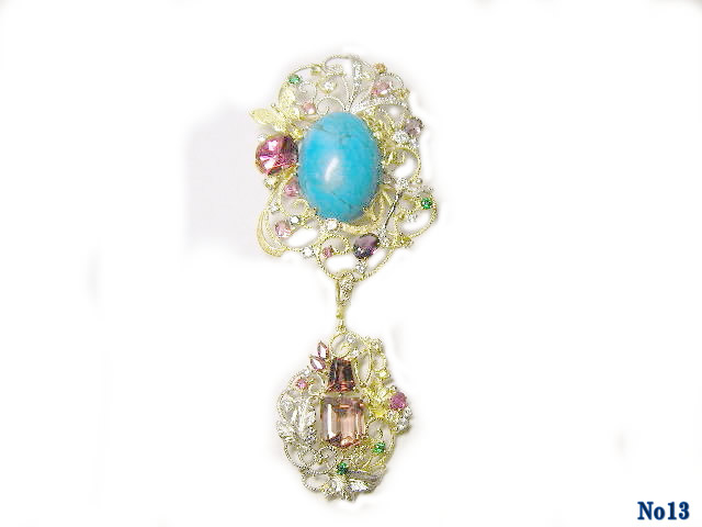 brooch/pendant turquoise K/P