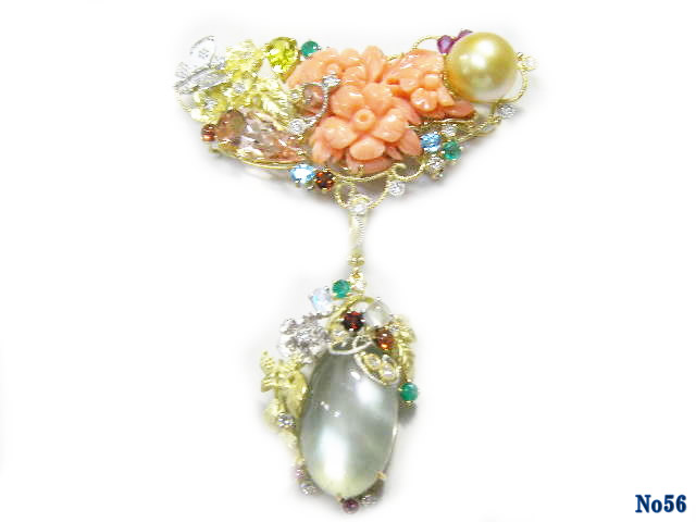 brooch moonstone K/P
