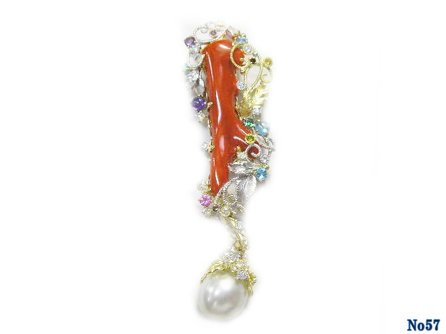 ブローチ サンゴ K/P