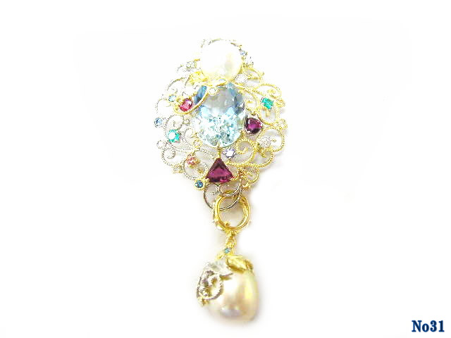 brooch aquamarine K/P