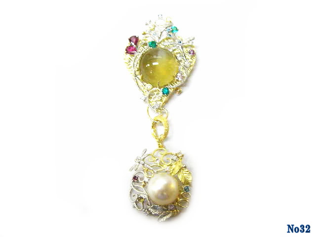 brooch cat's eye K/P