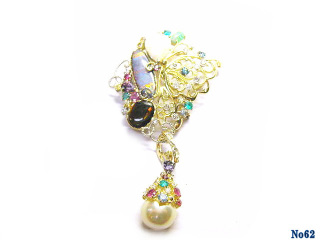 ブローチ ボルダーオパール K/P