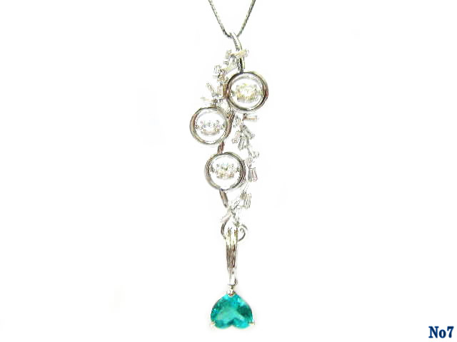 pendant necklace emerald P/K