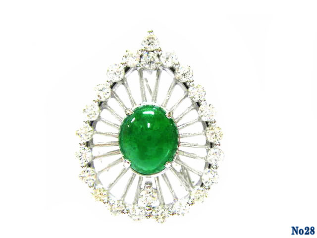 brooch/pendant jade P/14WG