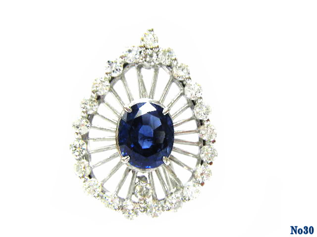 brooch/pendant sapphire P/14WG