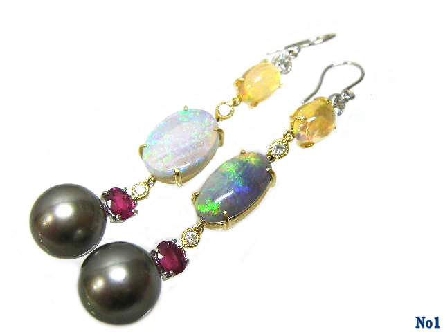 ear rings fire opal K/P