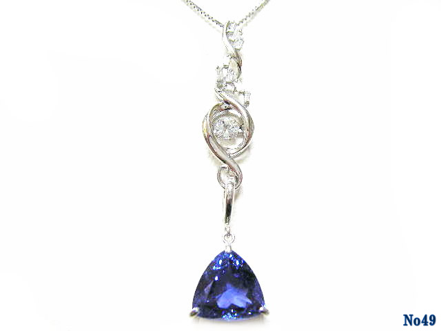 pendant necklace tanzanite PT