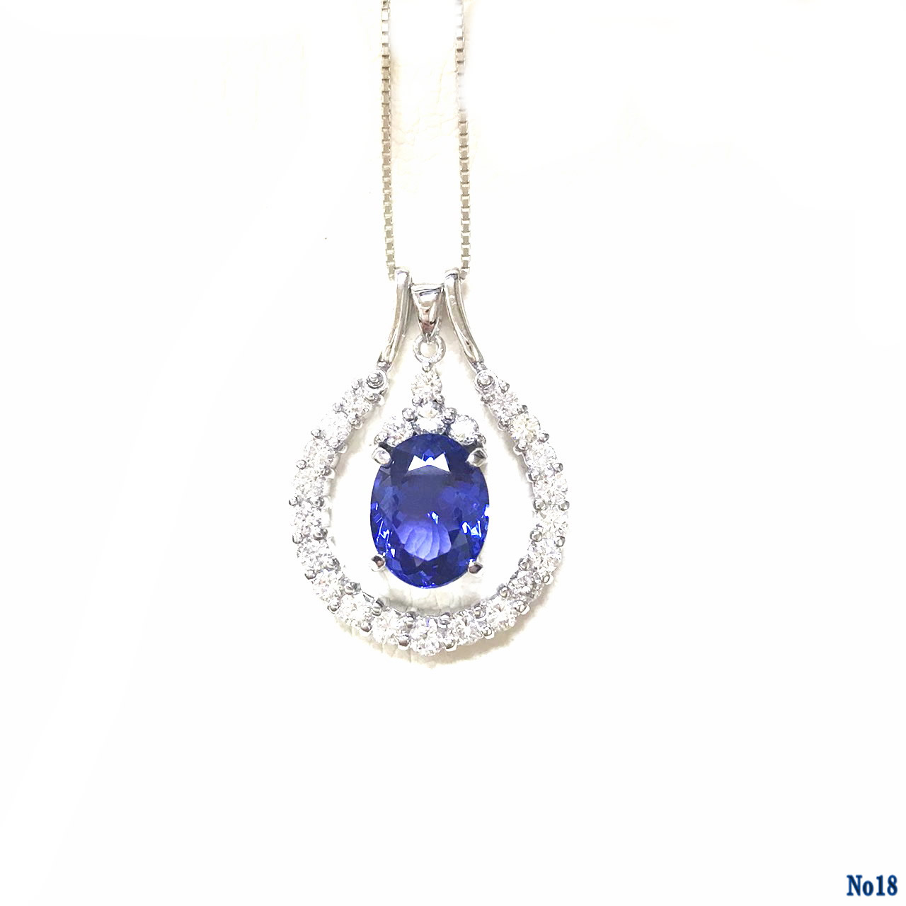 pendant necklace tanzanite PT