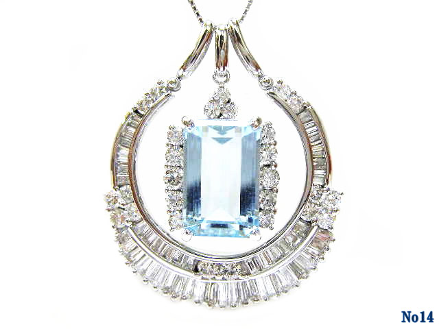 pendant necklace aquamarine PT
